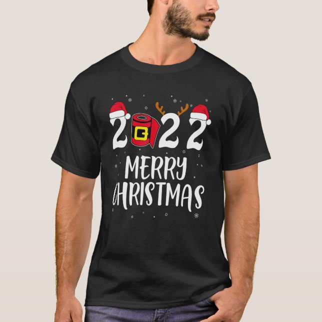 2022 Merry Christmas Family Matching Pajamas Men W T Shirt (Framsida)