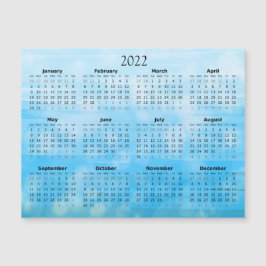 2022 Mini Kalender Magnetisk Ombre Blå Inbjudningskort