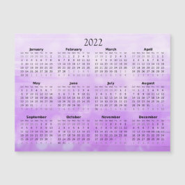 2022 Mini Kalender Magnetisk Ombre Lila Magnetisk Inbjudningskort