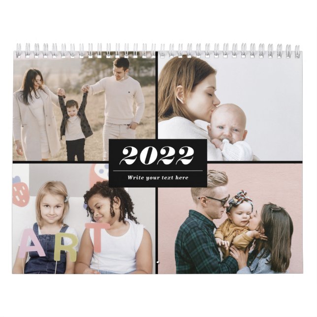 2022 Modern Elegant i familjen Photo Collage Moder Kalender (Omslag)