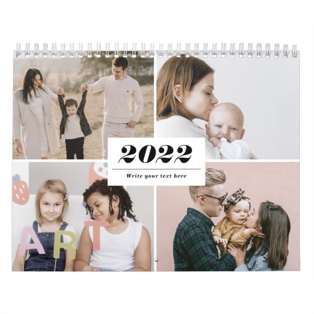 2022 Modern Elegant i familjen Photo Collage Moder Kalender (Omslag)