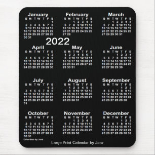 2022 Neon White Large Print Calendar från Janz Musmatta