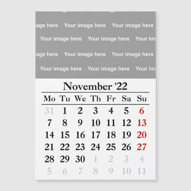 2022 november-kalender Magnetkort (Framsida)