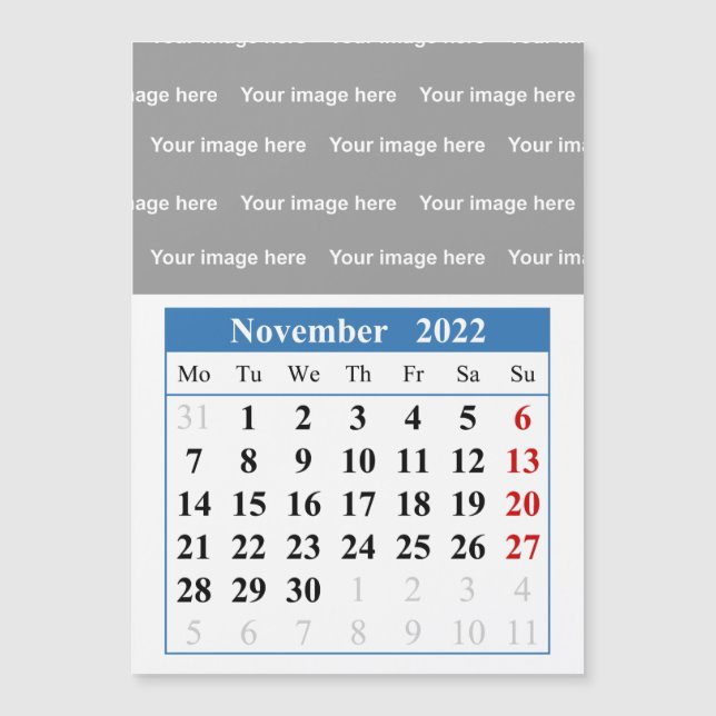 2022 november-kalender Magnetkort (Framsida)