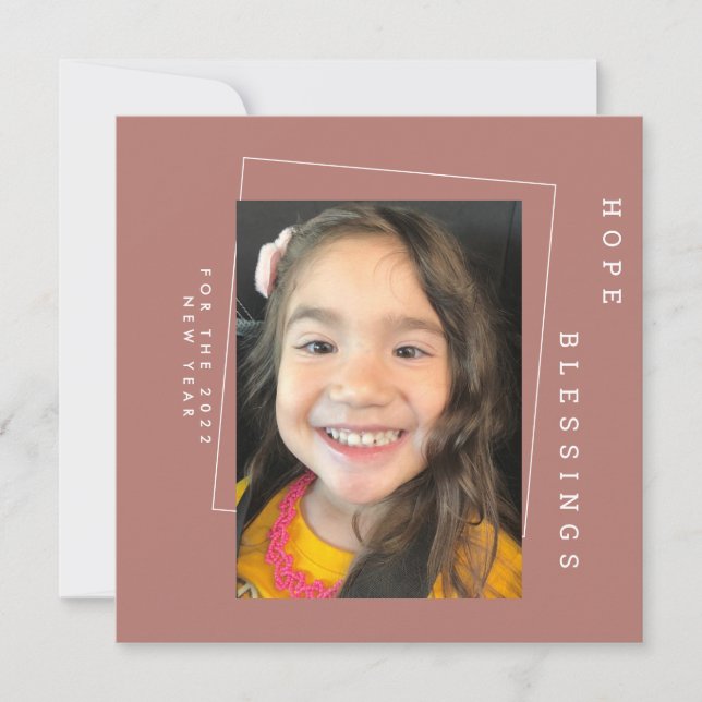 2022 Nyårs Enkel Jordnära Ton Foto Kort (Framsida)