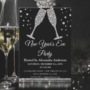 2022 Nyårsafton Party champagneglas Inbjudningar
