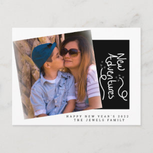 2022 Nyårsfoto Postkort med Handgjorda Bokstäver Vykort