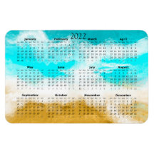 2022 Ocean Beach-kalender Mini Magnet