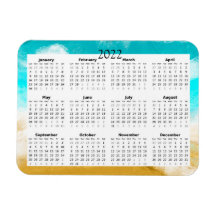 2022 Ocean Beach Kalender Mini Magnet