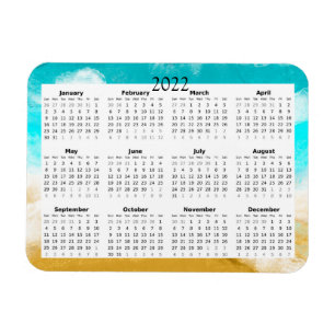 2022 Ocean Beach-kalender Mini Magnet