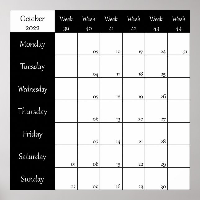 2022 Oktoberlannens veckonummer Poster (Framsidan)