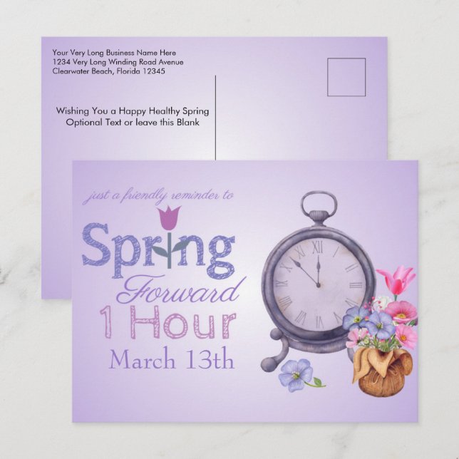 2022 Påminnelse om sommartid efter bilen Vykort (Fram/baksida)