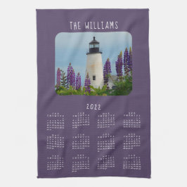 2022 Pemaquid Point Plum Lighthouse-kalender Kökshandduk