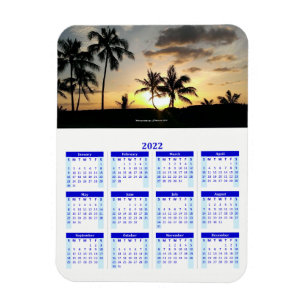 2022 Personlig Blue Photo Calendar Vert Magnet
