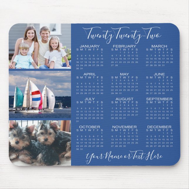 2022 Photo Calendar-Snyggt, blått Musmatta (Framsidan)