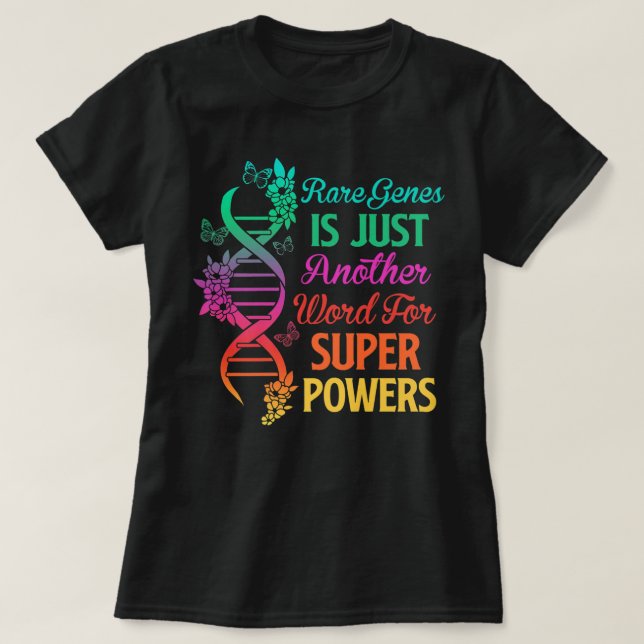 2022 Rare Disease Day Awareness Zebra Ribbon DNA F T Shirt (Design framsida)