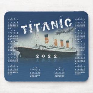 2022 RMS Titanic Blue Calendar Mouse Pad Musmatta