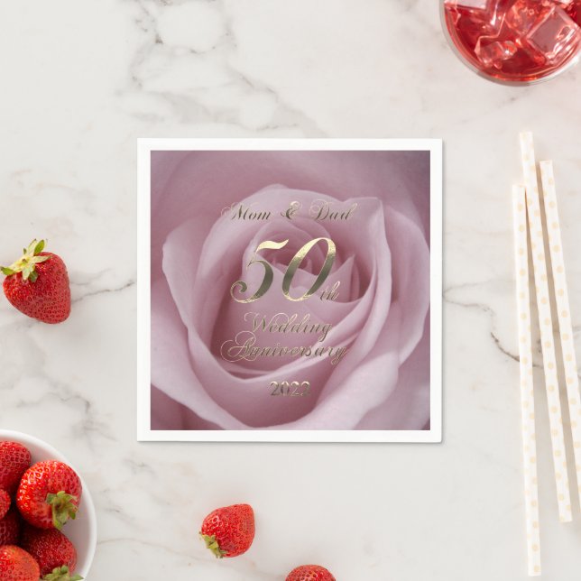 2022 Ro Golden Bröllop Parents 50-årsjubileum Pappersservett (Insitu)