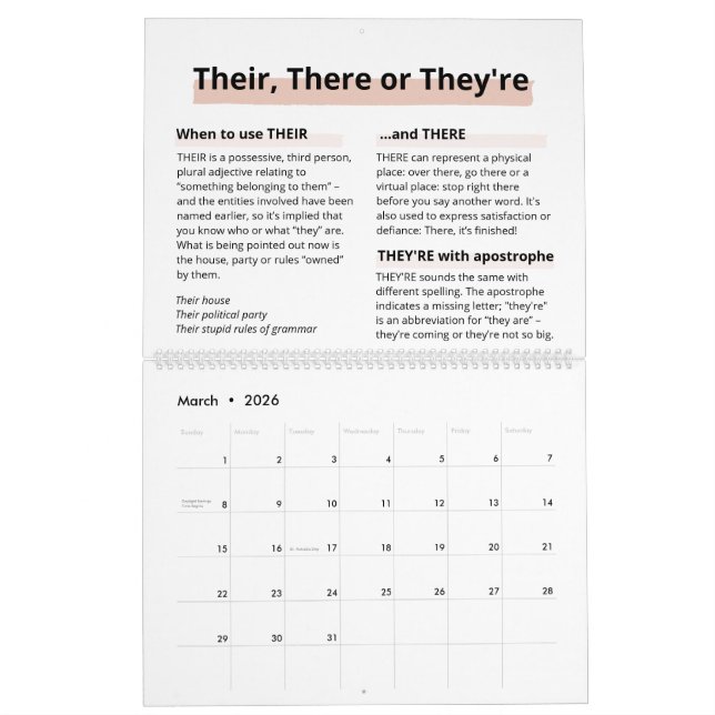 2022 Ro Guld Chef Dam Regler Stavning Amnesia Kalender (Mar 2026)