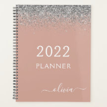 2022 Roséguld Blush Rosa Silver Glitter Monogram