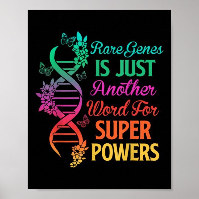 2022 Sällsynt Disease Day Awareness Zebra Ribbon D Poster (Framsidan)