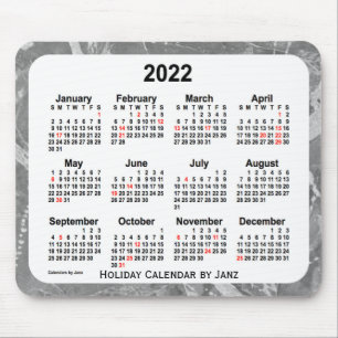 2022 Silver Art Calendar av Janz Mouse Pad Musmatta