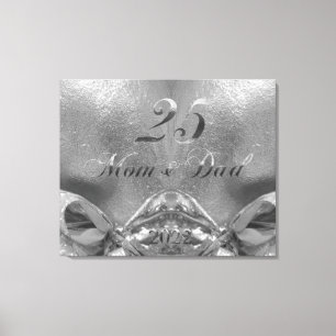 2022 Silver Bröllop 25-årsjubileum Canvastryck