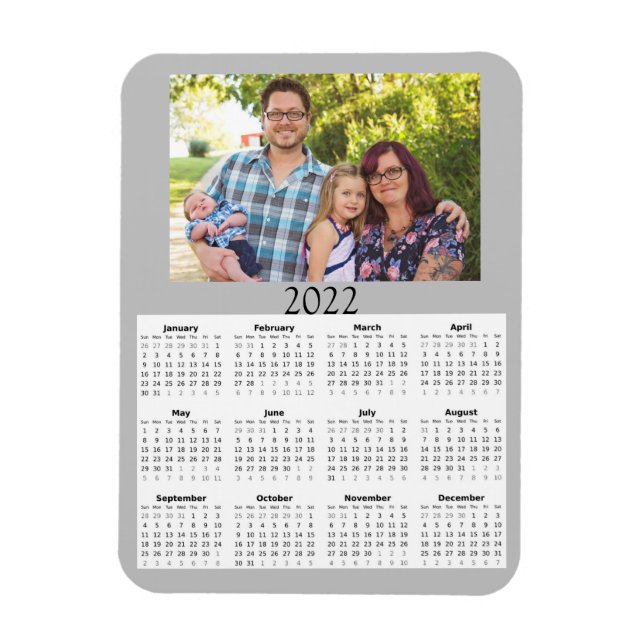 2022 skräddarsydd fotokalender Mini Magnet (Vertikal)