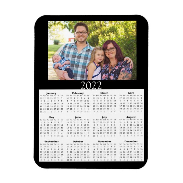 2022 skräddarsydd fotokalender miniatyr magnet (Vertikal)
