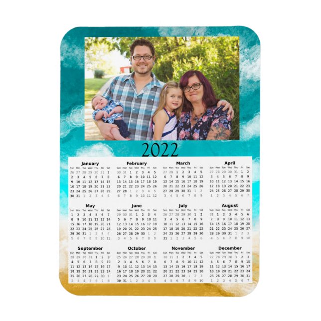 2022 skräddarsydd fotokalender miniatyr magnet (Vertikal)