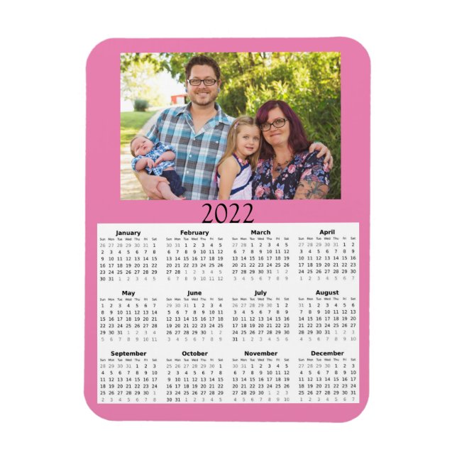 2022 skräddarsydd fotokalender miniatyr magnet (Vertikal)