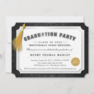 2022 Studenten Diploma Black & White Inbjudan