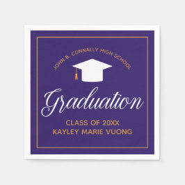 2022 Studenten Lila Anpassningsbar School Monogram Pappersservett