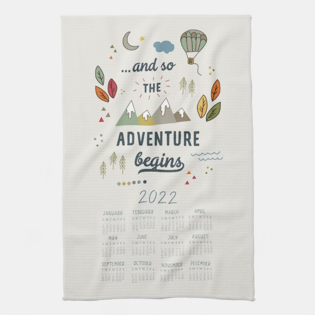 2022 Tea Towel Calendar Kitchen Towel Towel Kökshandduk (Vertikal)