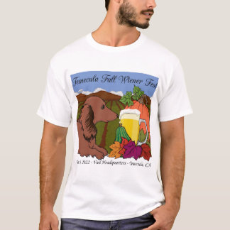 2022 Temecula Fall Wiener Fest T-shirt på vitt