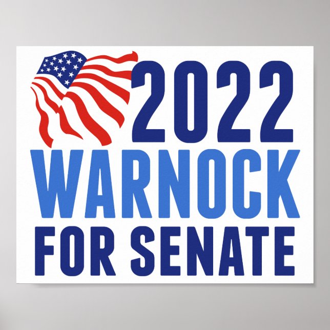 2022 Warnock för amerikanska senaten val i Georgia Poster (Framsidan)