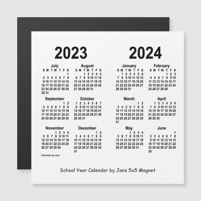 2023-2024 års vitbokskalender från Janz (Fram/baksida)