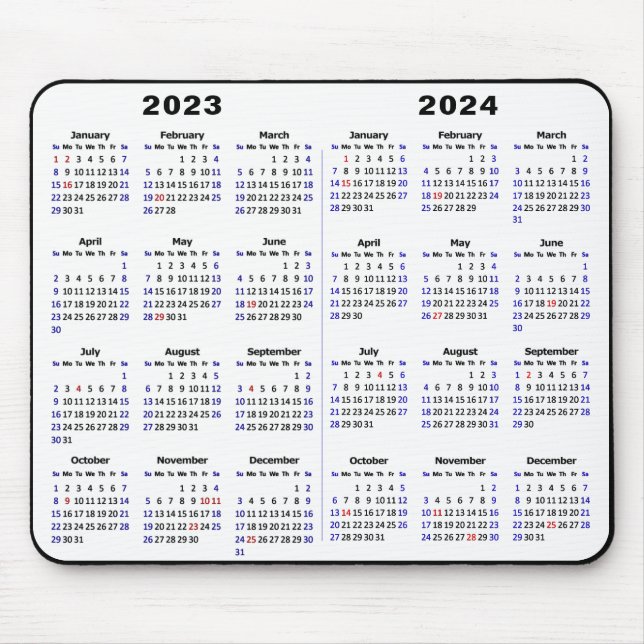 2023-2024 Kalenderns minimala tvåårskalender Musmatta (Framsidan)