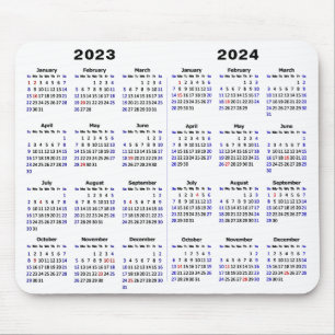 2023-2024 Kalenderns minimala tvåårskalender Musmatta