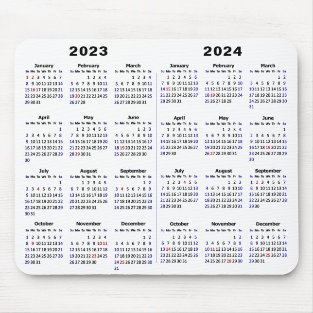 2023-2024 Kalenderns minimala tvåårskalender Musmatta (Framsidan)