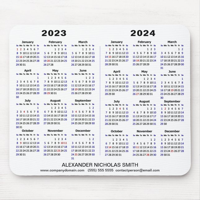 2023-2024 Kalenderns minimalistiska Anpassningsbar Musmatta (Framsidan)