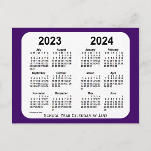 2023-2024 Lila Mini School Calendar av Janz Vykort