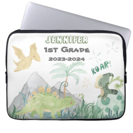 2023-2024 Namn-etikett Back to school Cute Dinosau Laptop Fodral