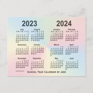 2023-2024 Rainbow Cloud School Calendar av Janz Vykort