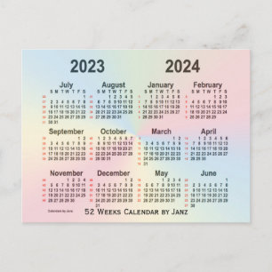 2023-2024 Regnbåge 52 veckors kalender från Janz Vykort