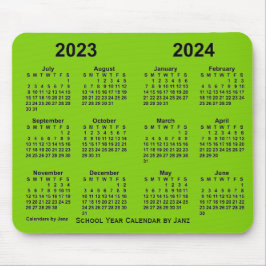 2023-2024 Skolårets gulgröna kalender från Janz Musmatta