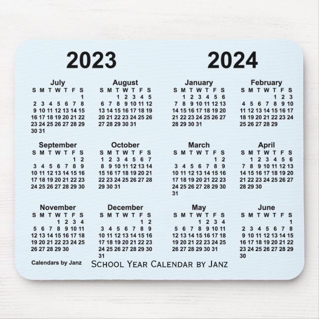 2023-2024 skolårskalender av Janz Alice Blue Musmatta (Framsidan)