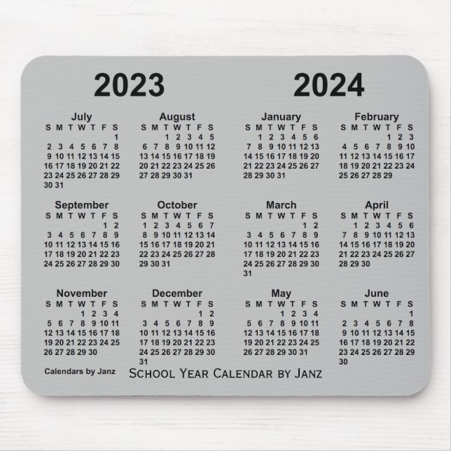 2023-2024 Skolårskalender från Janz Silver Musmatta (Framsidan)