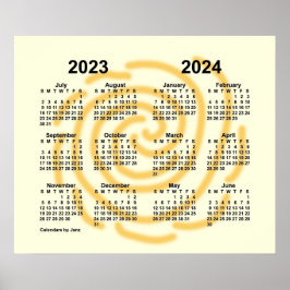 2023-2024 Soliga Dagar Skolårs Kalender av Janz Poster