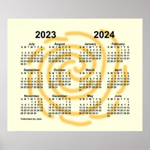 2023-2024 Soliga dagar Skolårskalender av Janz Poster